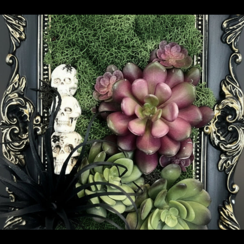 goth succulents Skull Garden - 5x7 Gothic Botanical Art